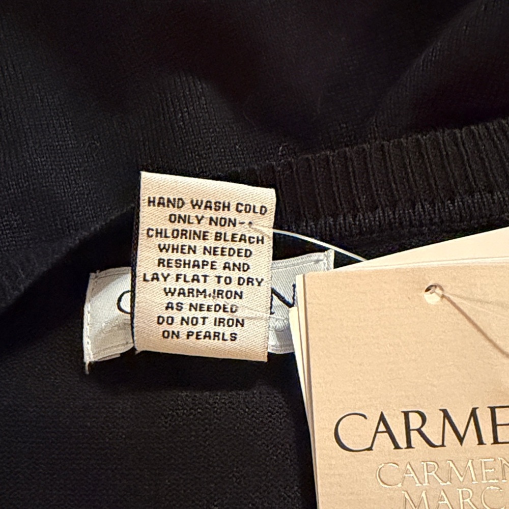 Carmen Chic Black Cardigan with Pearls - Picture 6 of 6
